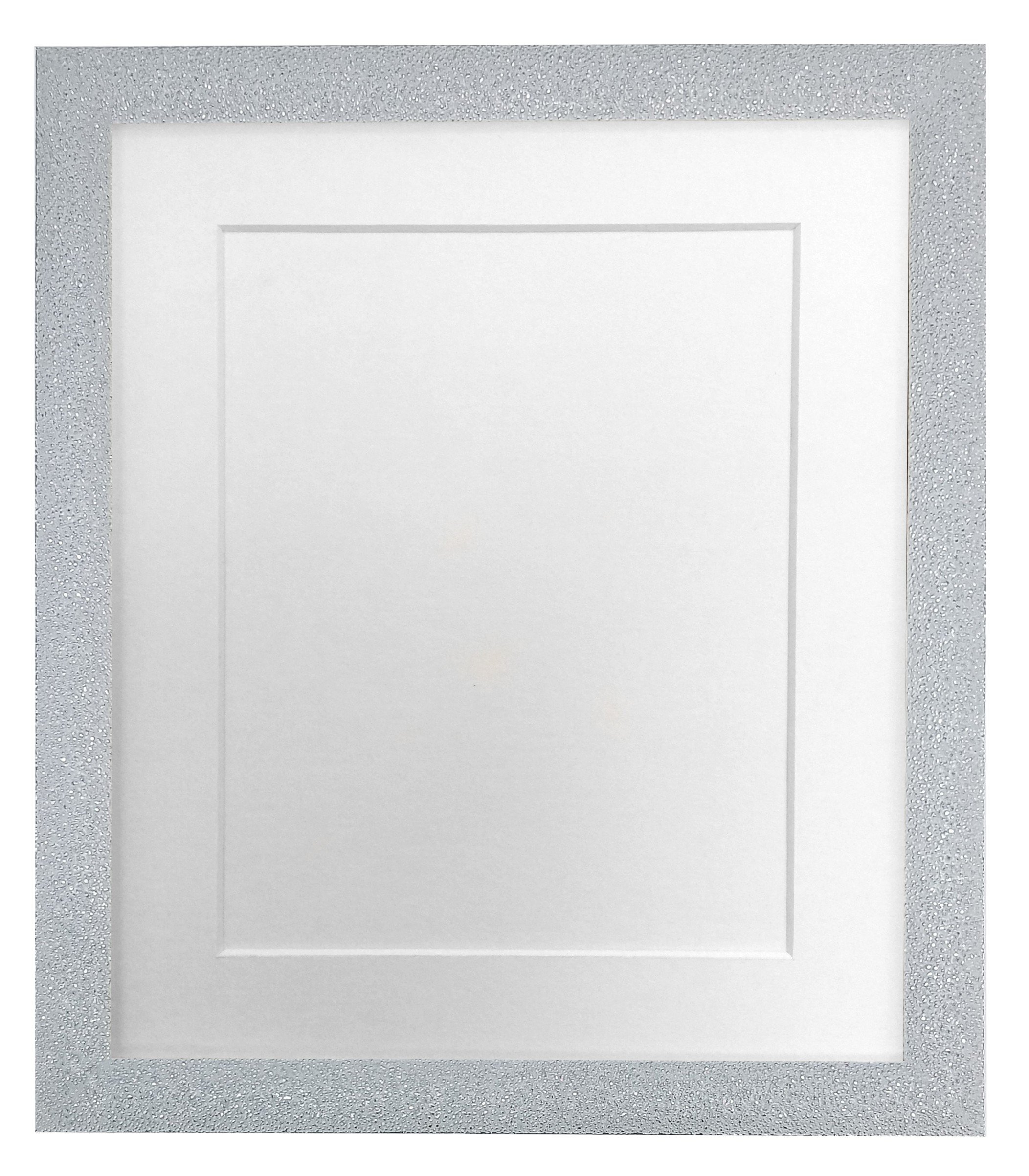 FRAMES BY POST Glitz Picture Photo Frame with White Mount 12 x 10 Image Size 10 x 8 Inch Plastic Glass