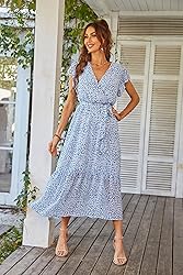PRETTYGARDEN Women's Summer Floral Boho Dress Wrap