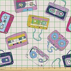 Lunarable 90s Fabric by The Yard, Pattern of