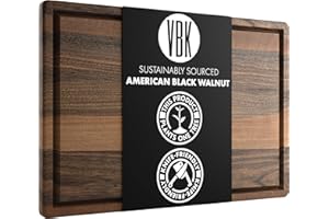 Virginia Boys Kitchens - Made in USA - Extra Large Walnut Wood Cutting Board - Brisket and Turkey Carving Board - Reversible with Juice Groove (Walnut, 24inx18inx1in)