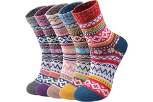 Pleneal Wool Socks for Women - Womens Winter Warm Wool Sock Men Cozy Knit Boots Socks for Women