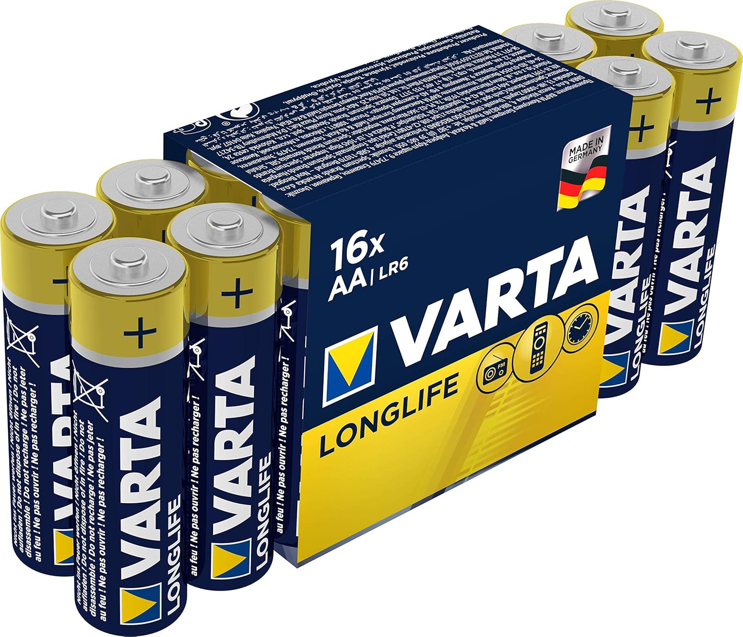 Varta Longlife AA Batteries Alkaline Pack of 16 Amazon.co.uk Electronics