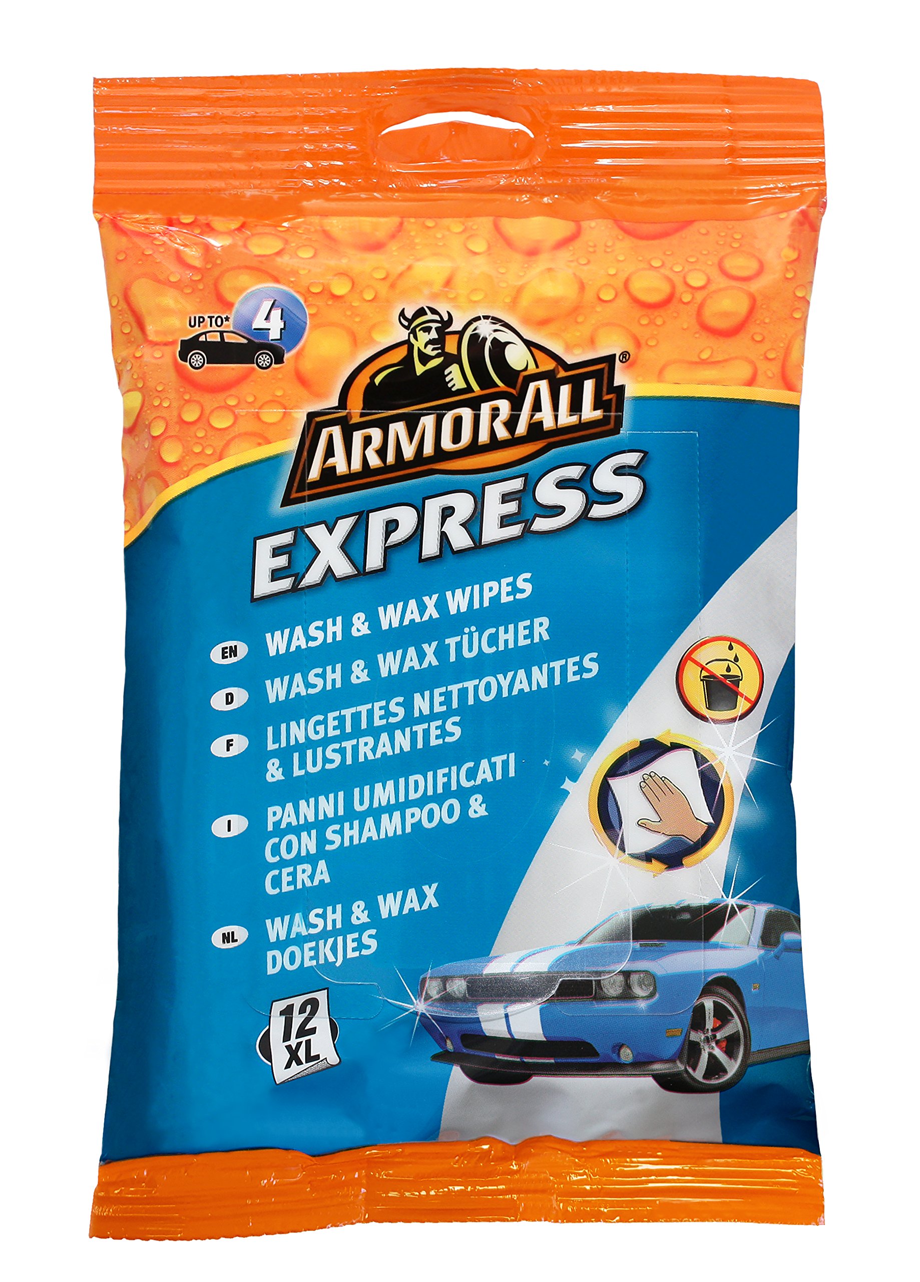 Armor All Express Wash and Wax Wipes 12 Wipes