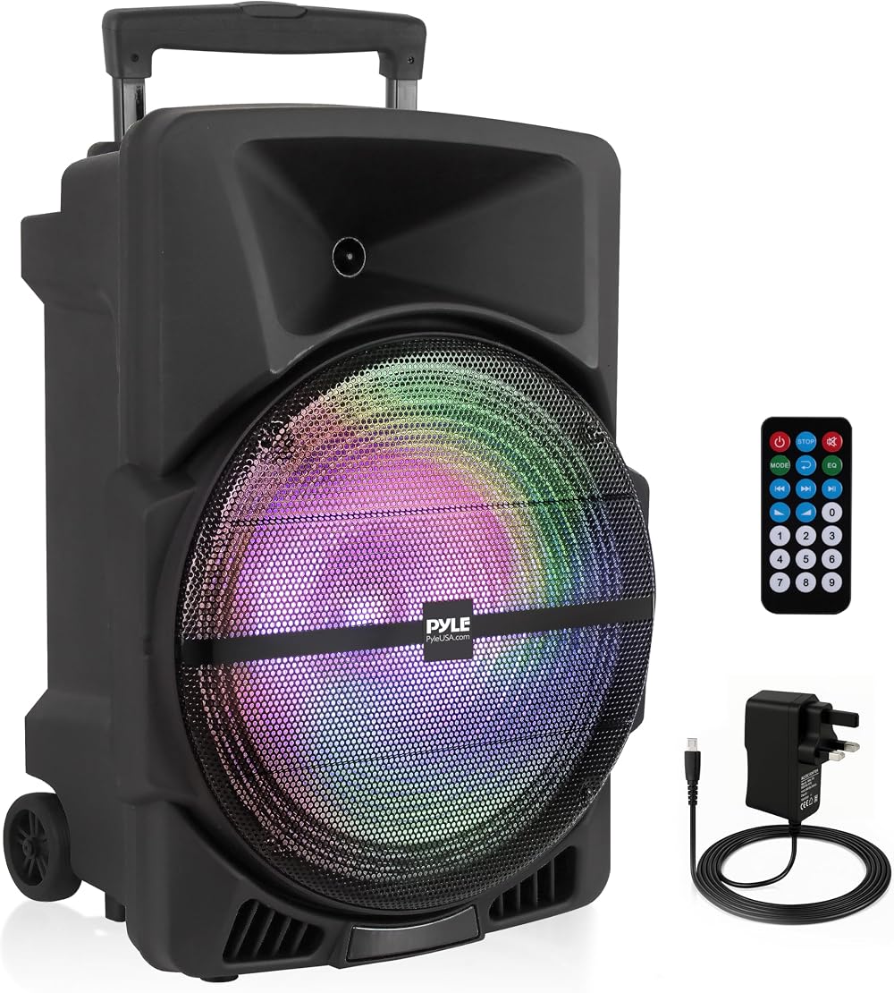 Pyle 15 Inch Portable PA Speaker 1000W Bluetooth Karaoke DJ System
