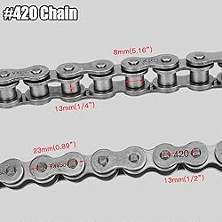 YOXUFA 60 Tooth Sprocket with 420 Chain 90 Links
