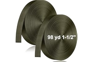 FineCheer 2 Rolls 1 Inch Nylon Webbing Strap 98 Yards Heavy Duty Flat Webbing Strap for Dog Leash Seat Belt Climbing Outdoors Indoors Gear Crafting DIY Making Repair