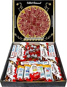 Lote Jamón y Chocolate Kinder. Caja con 1 Plato de Jamón ...