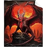 Dragon Blanket Red Dragon Throw Blanket Dragon Blanket Gift for Boys Man Girls Woman Soft Flannel Dragon Blanket for Sofa Bed Couch Living Room 60"x80"for Adult
