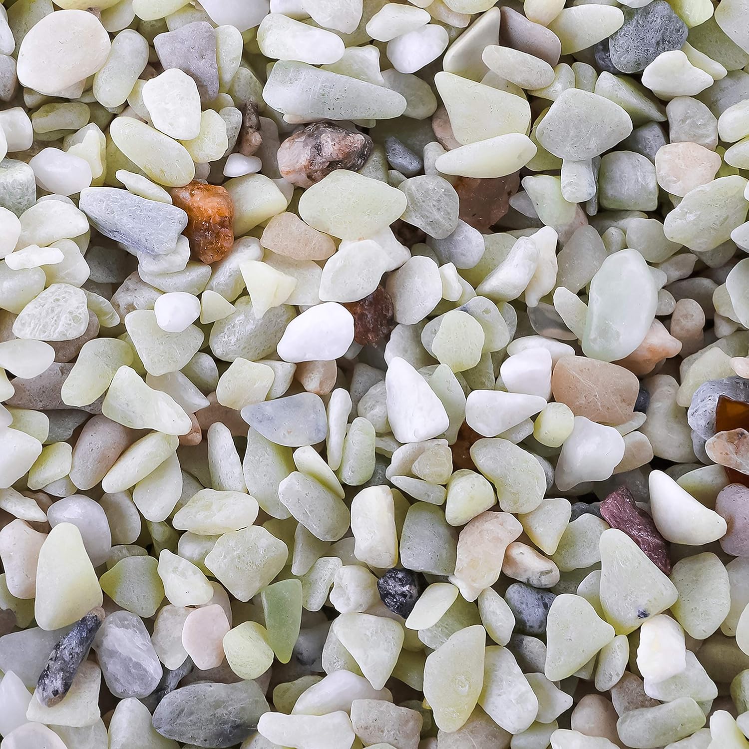 Cedilis 5lb Decorative Polished Jade Pebbles, Natural Mixed Color Gravel, Ornamental River Rocks Stones for Outdoor & Indoor Home Plants Garden Decoration : Garden & Outdoor
