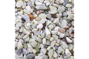 Cedilis 12lb Decorative Polished Jade Pebbles, Natural Mixed Color Gravel, Ornamental River Rocks Stones for Outdoor & Indoor Home Plants Garden Decoration