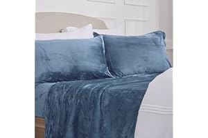 NY Loft Ultra Soft Micro Fleece Sheets Set with Extra Deep Pockets | Extra Soft Velvet Fleece Sheet Set | Super Plush Polar Fleece | Velvet Plush Cozy Warmth | Tribeca Collection (Twin, Lake Blue)
