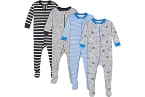 Gerber baby-boys Baby-boys 4-pack Footed Pajamas