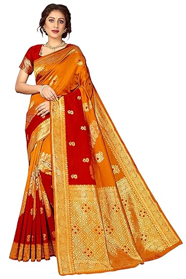 Womens Banarasi Silk Saree (Bridal_Silk_Sarees107_red_Red)