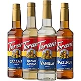 Torani Variety Pack Caramel, French Vanilla, Vanilla & Hazelnut, 25.4 Ounces (Pack of 4)