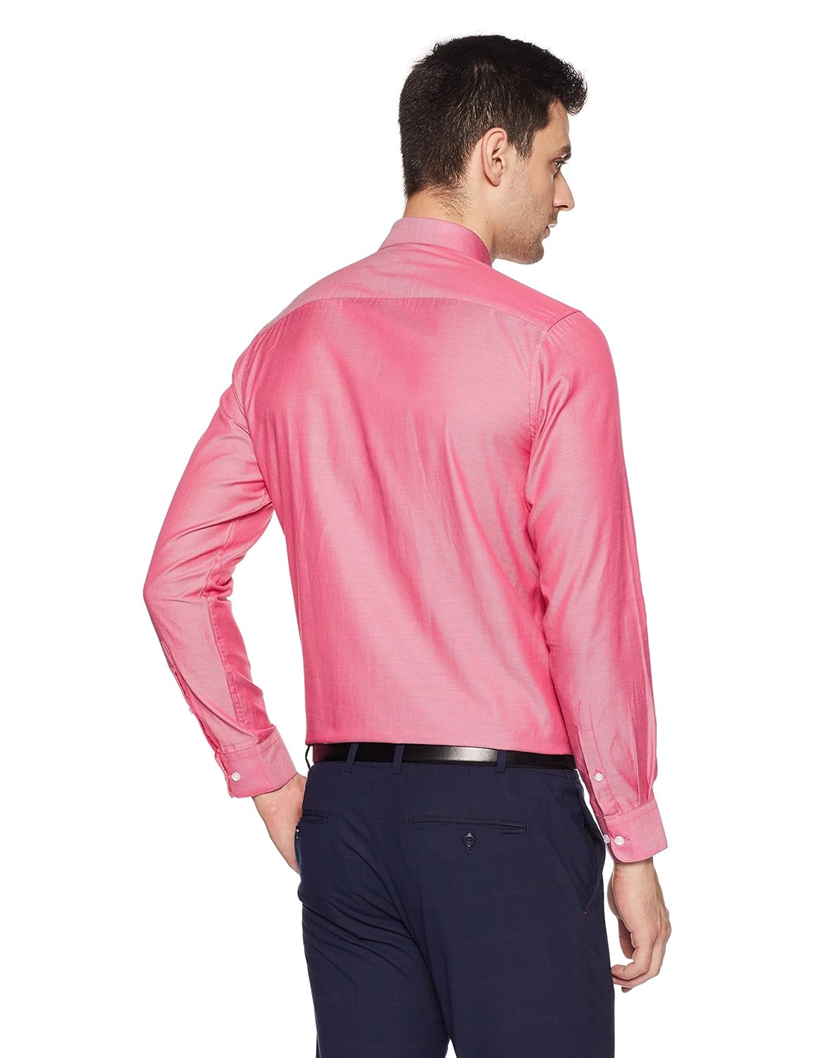 peter england men's plain slim fit formal shirt