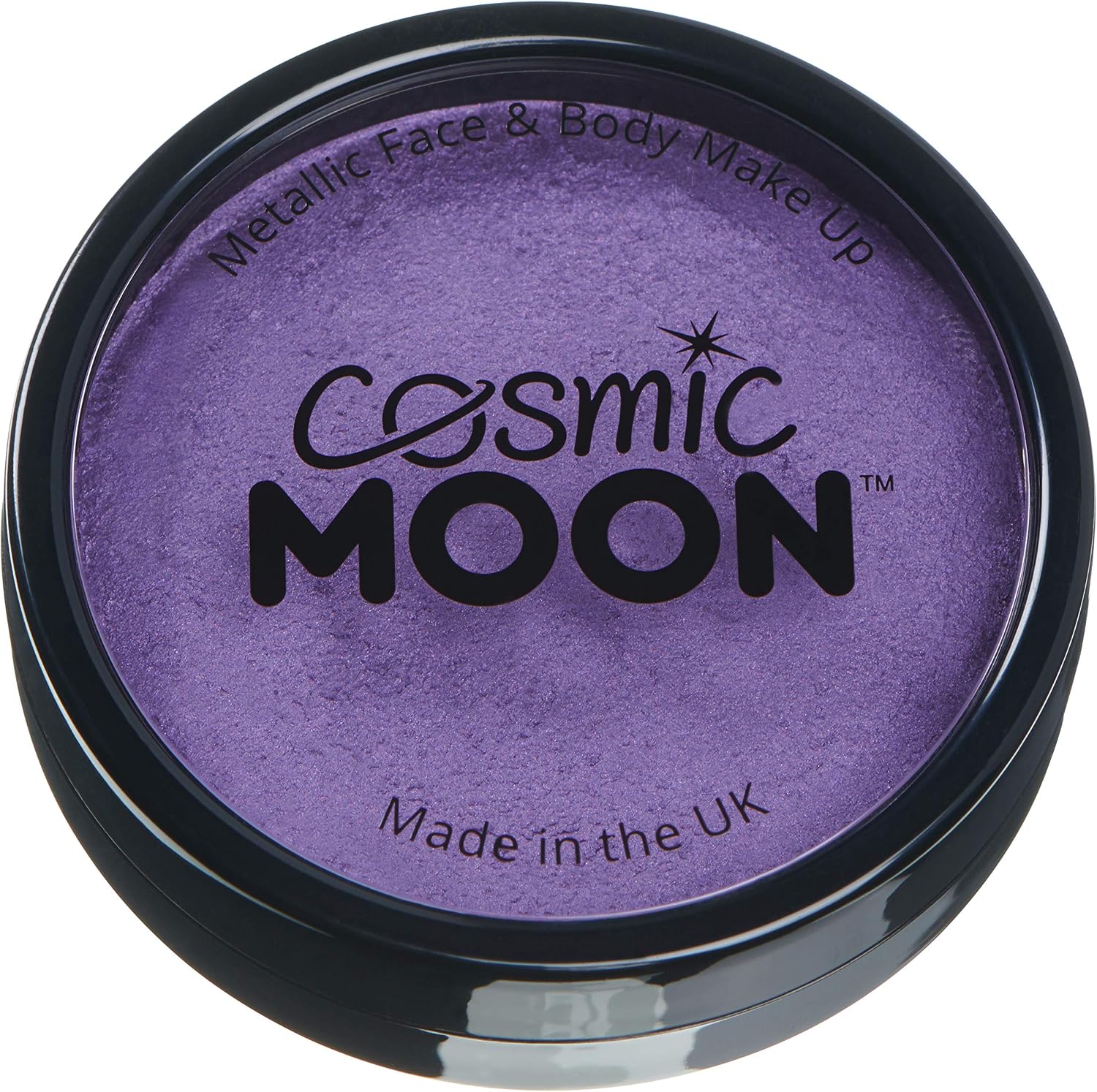 Metallic Pro Face & Body Paint Cake Pots by Cosmic Moon - Purple - Professional Water Based Face Paint Makeup for Adults Kids - 36g