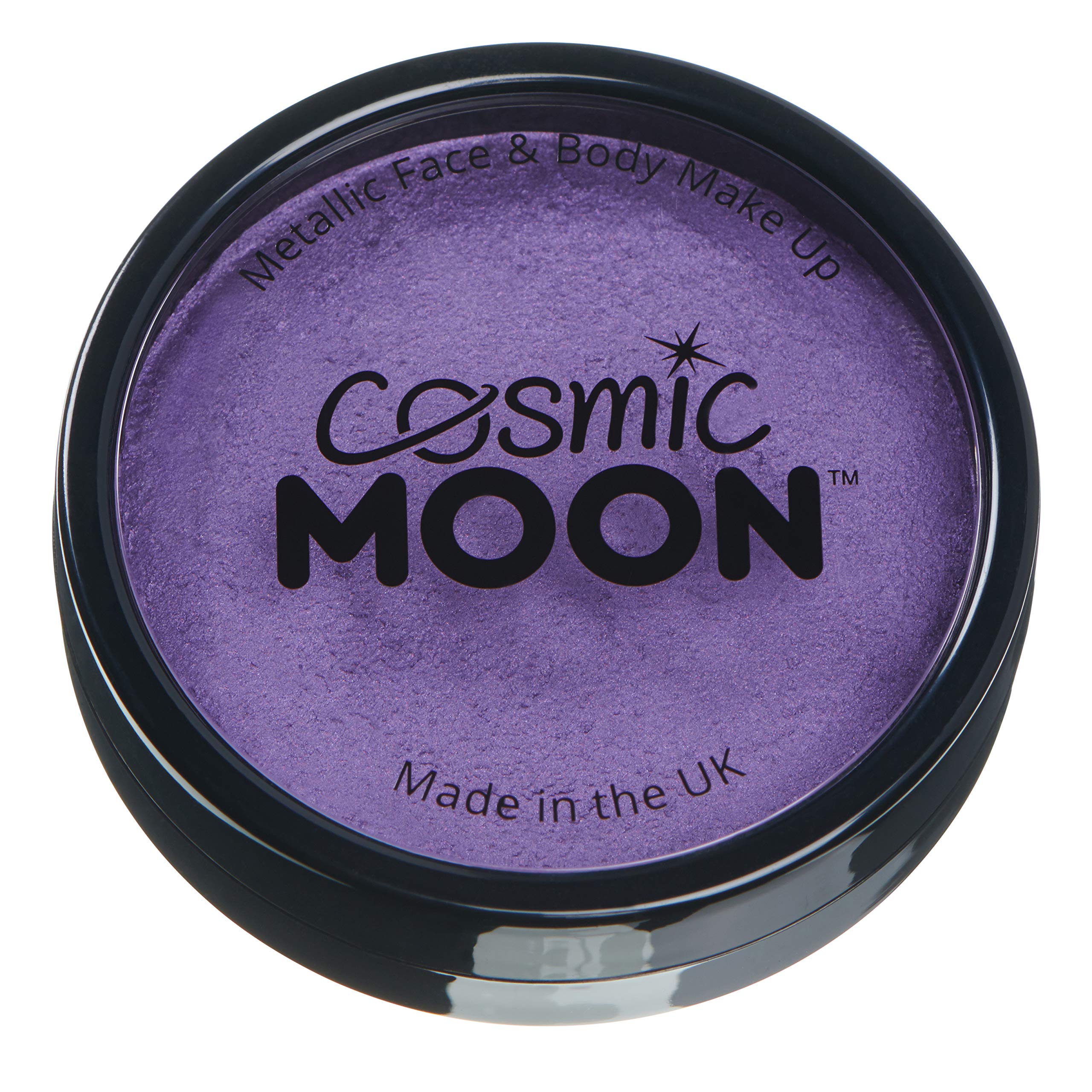Metallic Pro Face & Body Paint Cake Pots by Cosmic Moon - Purple - Professional Water Based Face Paint Makeup for Adults, Kids - 36g