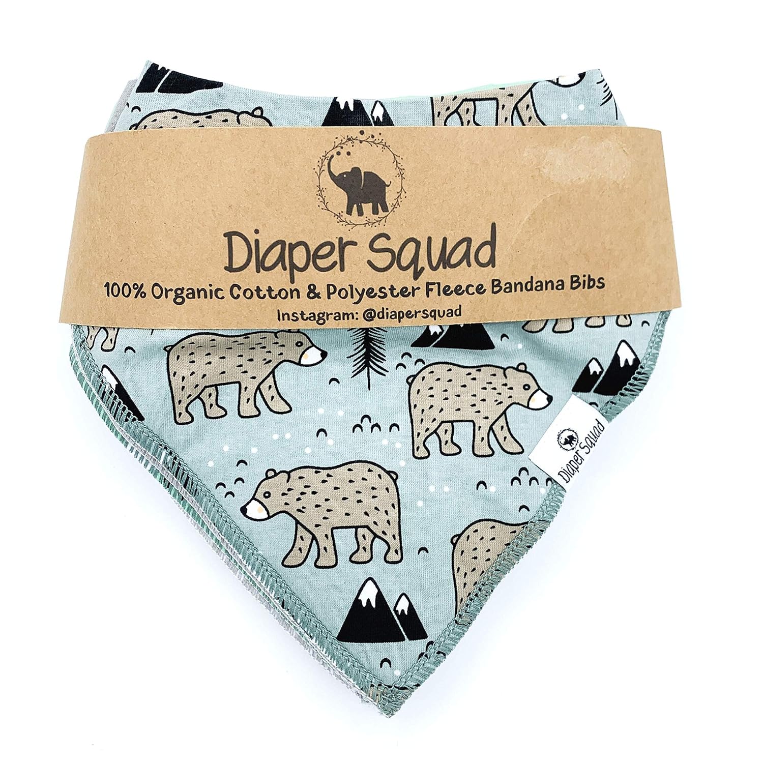 Diaper Squad 100% Organic Cotton Woodland 10-Pack Baby Drool Bandana Bibs for Boys and Girls: Baby