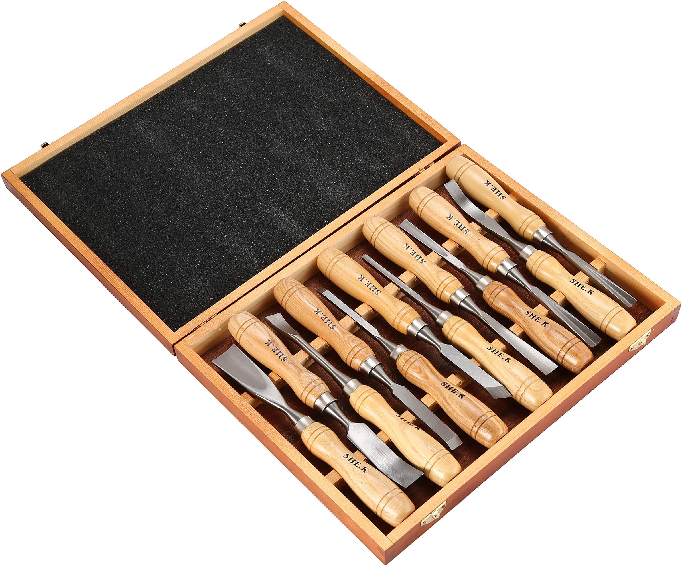 Wood Carving Chisels SHE.K 12PCS Wood Carving Chisel Set Sharp Woodworking Hand Knife Tools Gouges Steel DIY Woodcut Working Professional