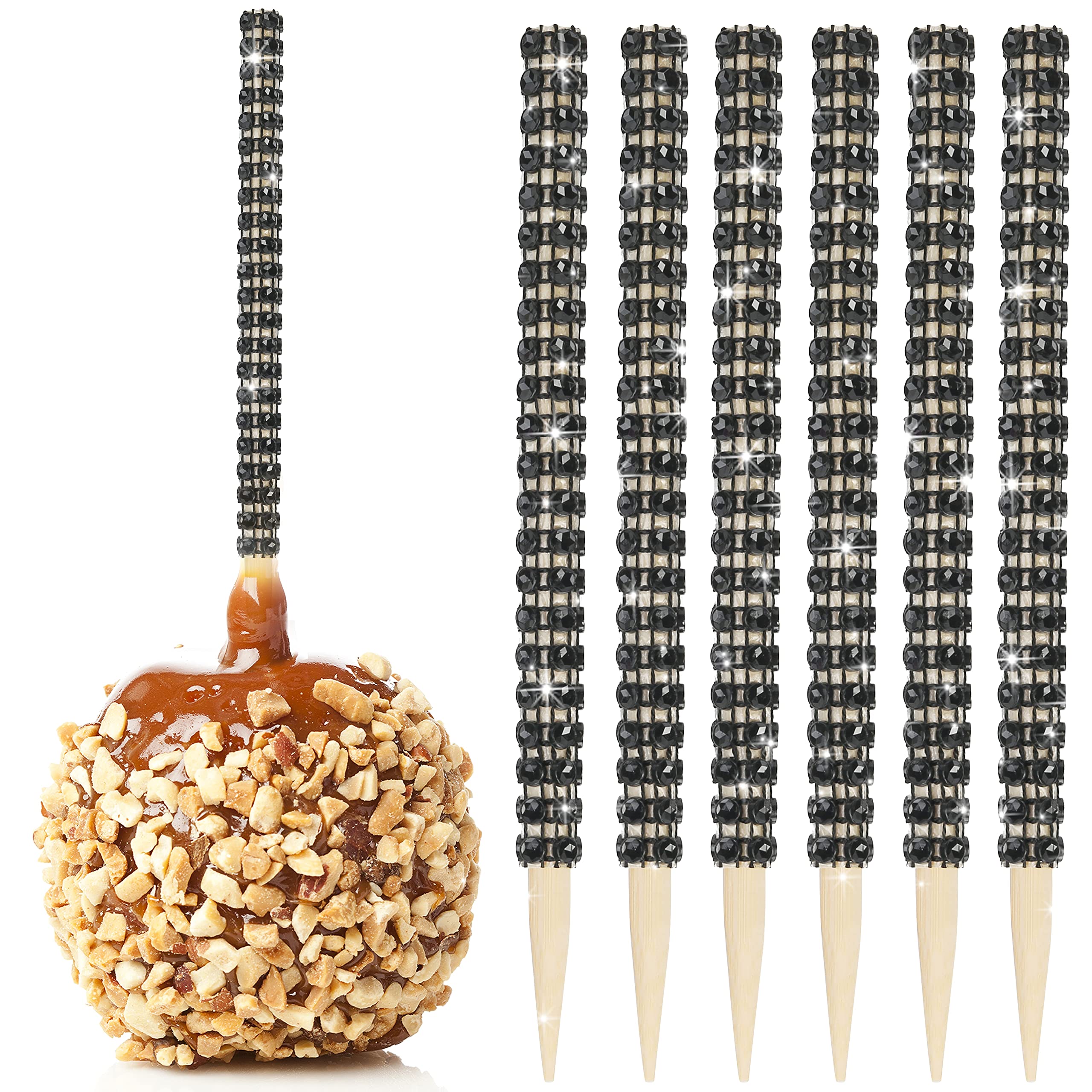 32 PCS Bling Candy Apple Bamboo Sticks,Caramel