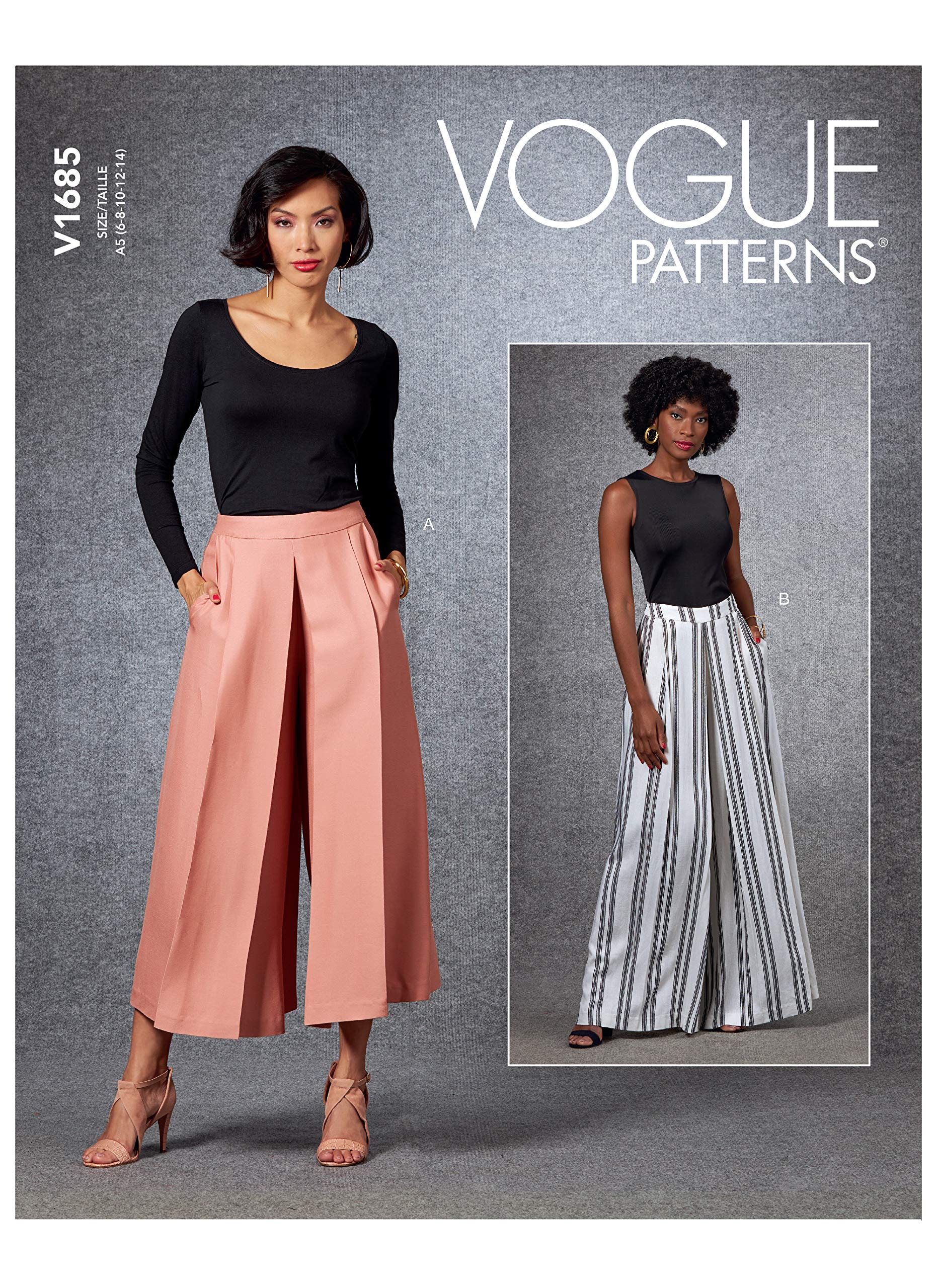 Vogue Pattern V1685A5 Misses' Pants A5 (6-8-10-12-14), Paper, Various
