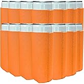 TahoeBay Slim Neoprene Can Cooler Sleeves (25-Pack) Skinny Tall Cans 12 Oz Bulk Thin Seltzer Fit Sublimation Blanks for Vinyl Plain Blank Beer Bottles Black White Solid Color (Orange)