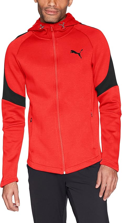 PUMA Men's Evostripe Move Full Zip Hoodie - Red - XXL: Amazon.co.uk ...