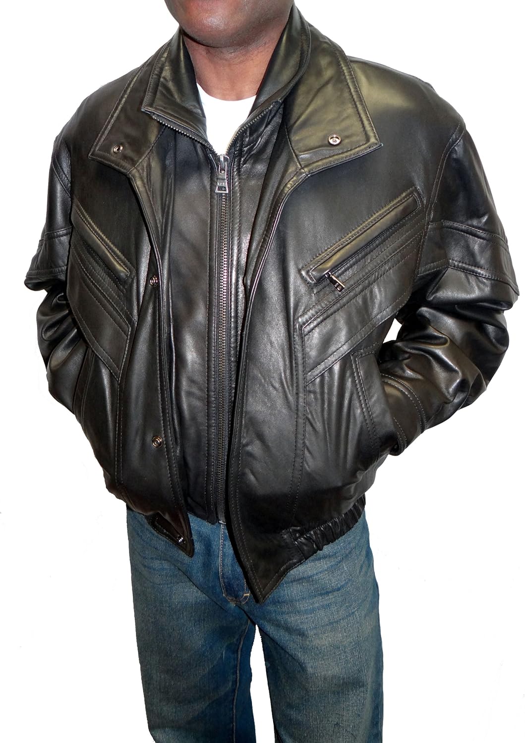 Knoles&Carter Leather Bomber JacketBlack4XL at Amazon Men’s Clothing