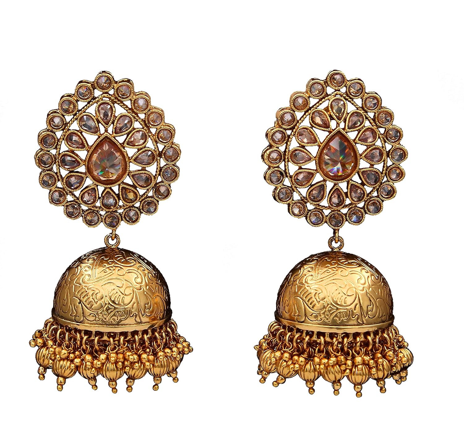 Buy JewelryGift Glorious Jhumki Drop Earrings 18K Gold Plated Rich