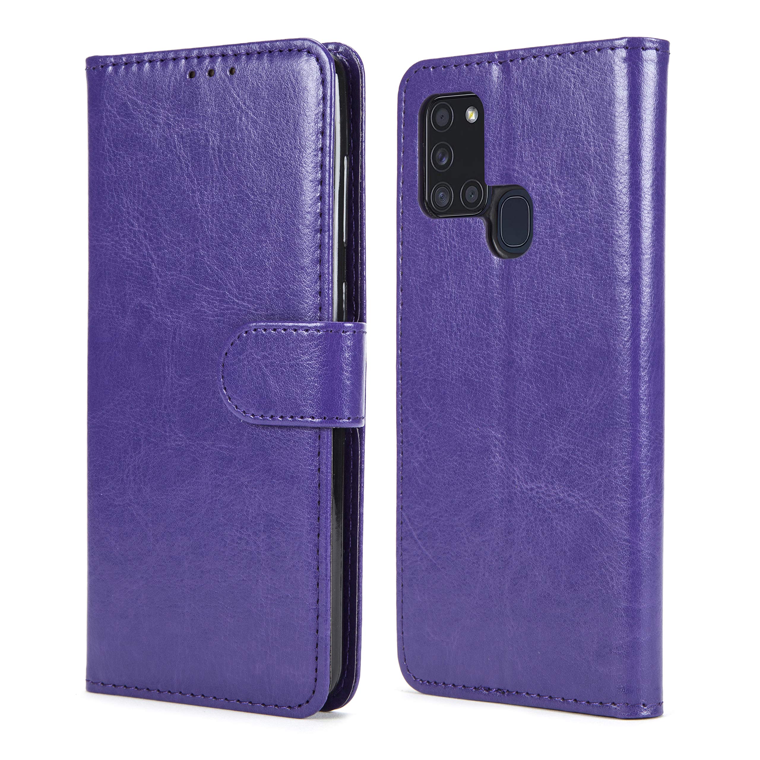 NWNK13 For Huawei P Smart 2020 Phone Case Premium Leather Flip Case Book Wallet Case Card Holder Media Stand Shock Proof Protective Phone Cover Compatible for Huawei P Smart 2020 (Purple)