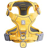 Pawaii Dog Harness (Medium, Pineapple Yellow), Soft Padded, No-Choke, Reflective, Digital ID Tag, Adjustable, for Daily Walking or Training