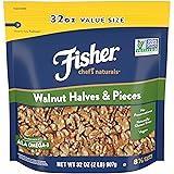 Fisher Chef's Naturals Walnut Halves & Pieces, 32oz, Naturally Gluten Free, No Preservatives, Non-GMO