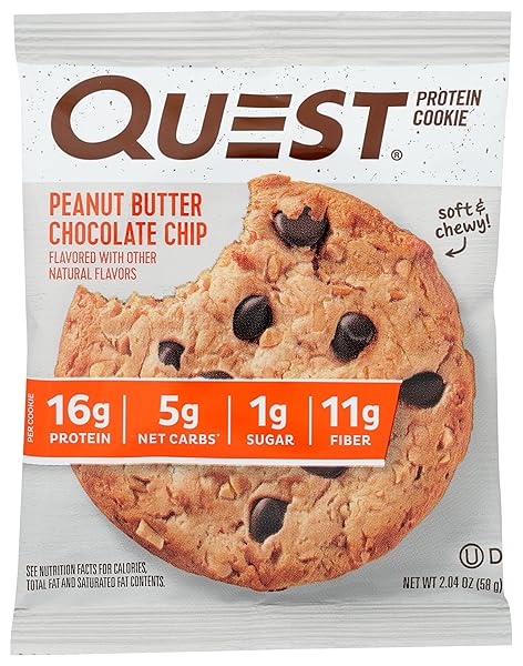 QUEST NUTRITION PEANUT BUTTER CHOCOLATE CHIP PROTEIN COOKIE,...