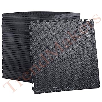 Trendmakers 32 Sq Ft 8 Tiles Black Eva Interlocking Gymnastic