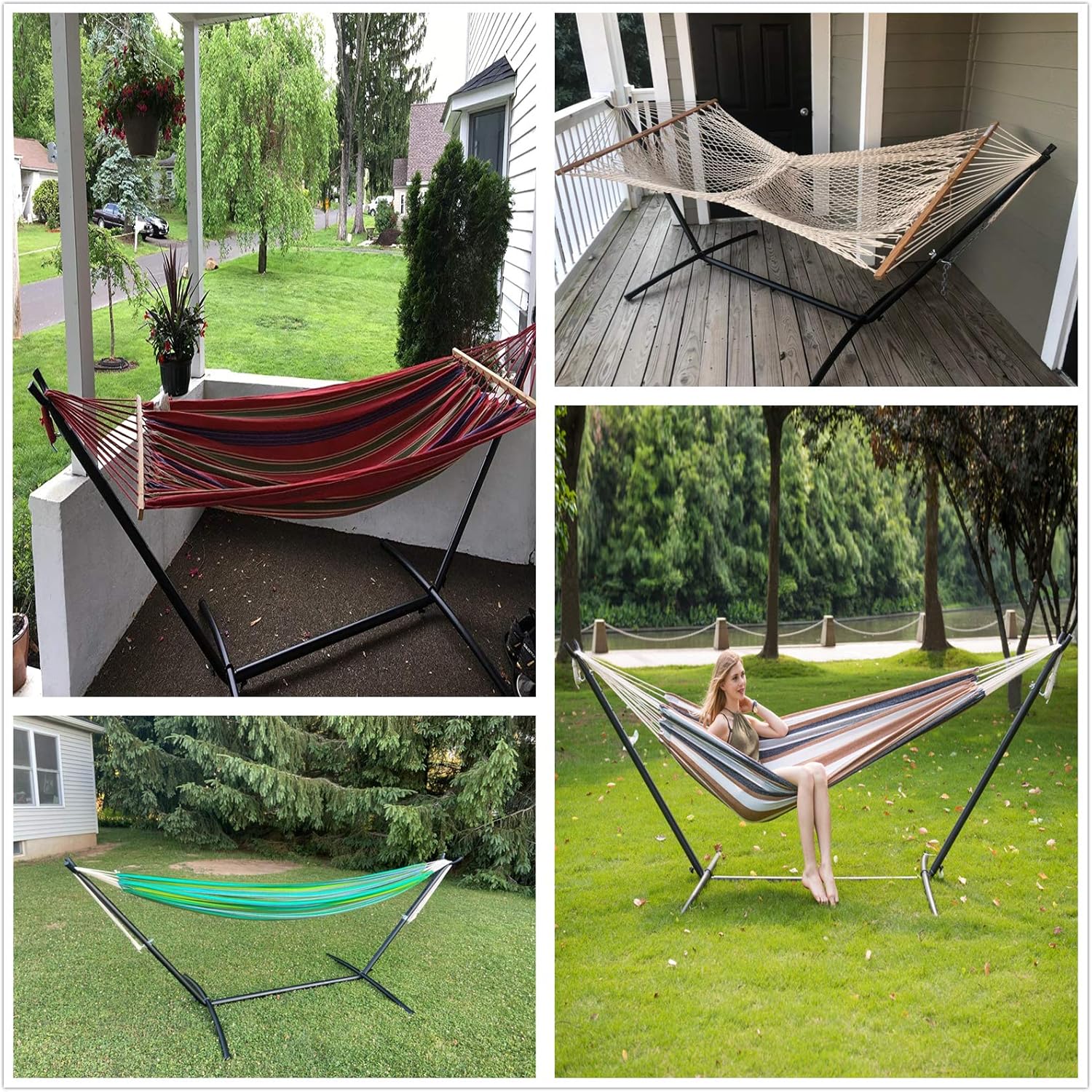 Tuanchuanrp Hammock Stand, Adjustable Hammock Stand Portable Heavy Duty, Space Saving Steel Hammock Stand, Fits Hammocks 9ft Long for Indoor Outdoor Yard Patio Deck, with Carry Bag : Garden & Outdoor