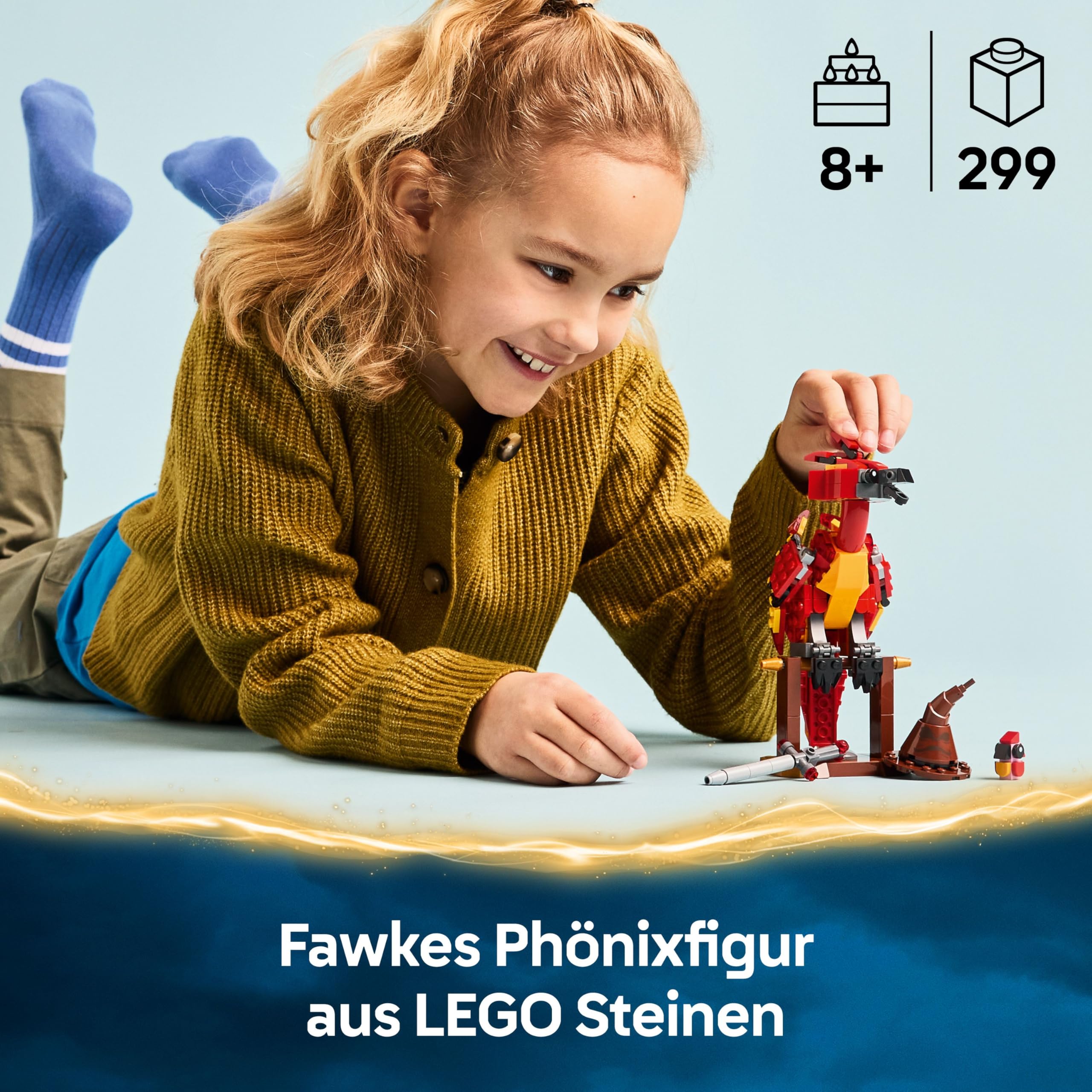 LEGO Harry Potter Fawkes: Dumbledores Phönix-Spielzeug mit Sprechenden Hut, Gryffindor Schwert & Baby Fawkes – Geburtstagsgeschenk für Mädchen und Jungen ab 8 Jahren – 76448 2