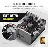 Corsair RM1000x 1000W 80 Plus Gold Fully Modular Power Supply UK Black view 3