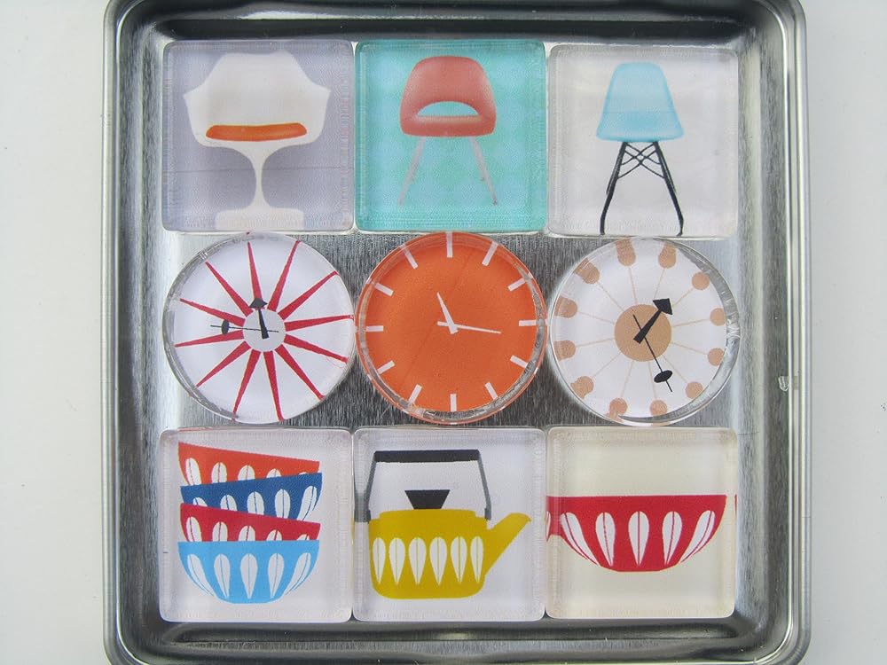 Mid Century Modern Fridge Set of 9 Handmade