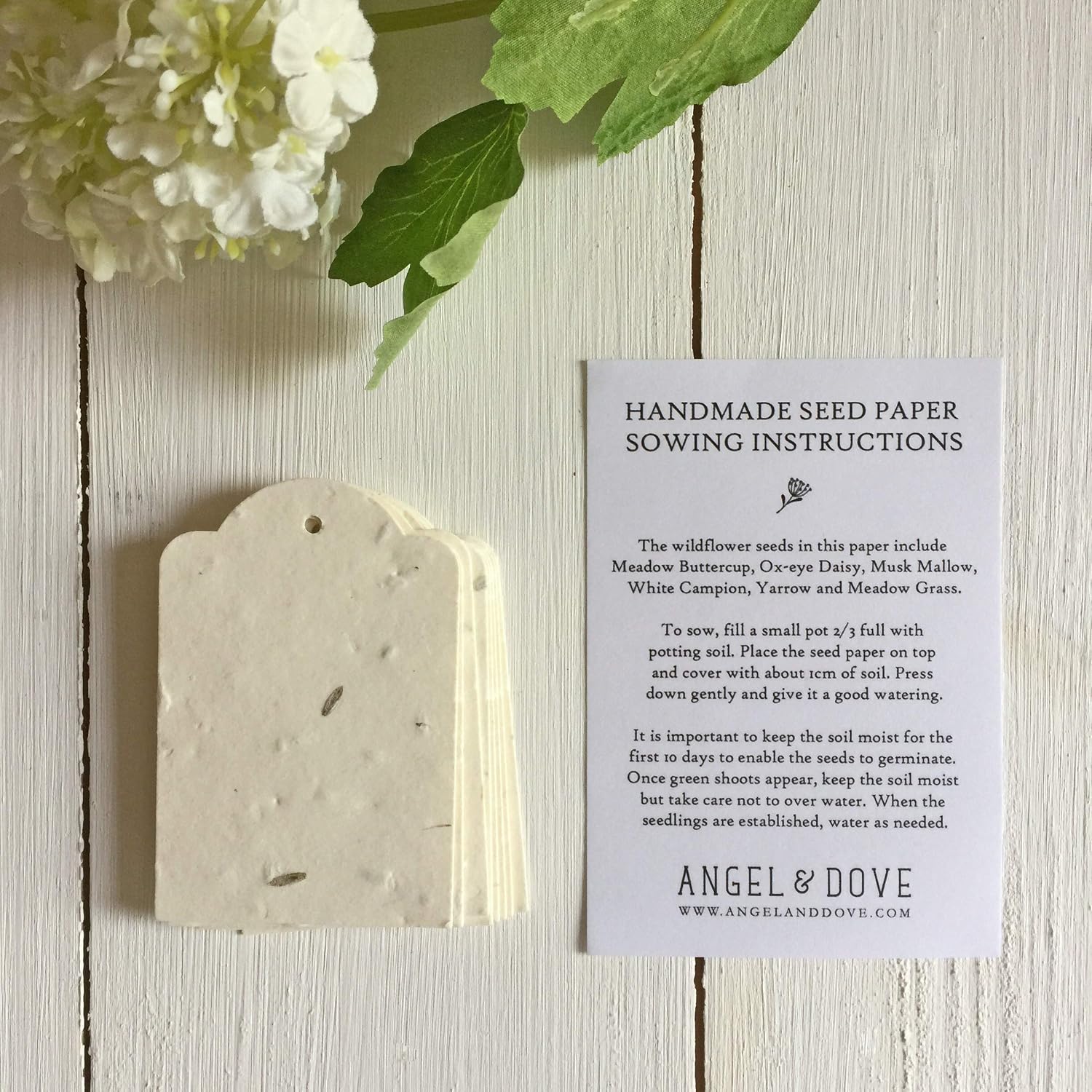 ANGEL & DOVE 10 Plantable Wildflower Seed Paper Tags - Gift Wrap, Wishing Tree, Memory Tree, Balloon Tags, Wedding or Funeral - Image 3