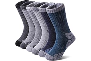 NOCIN COLOR Kids Merino Wool Hiking Socks Boys Girls Toddlers Thermal Winter Warm Boot Thick Cushion Gift Socks 6 Pairs