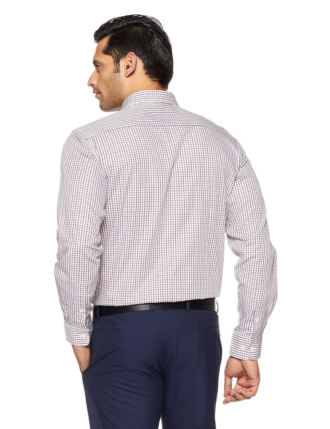 symbol amazon brand men's checkered regular fit cotton formal shirt