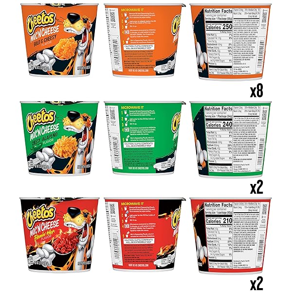 CHEETOS MAC ‘N CHEESE, 3 FLAVOR VARIETY PACK, (12 CUPS)