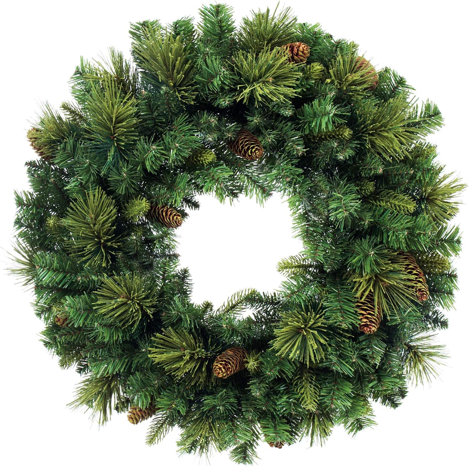 Artificial Christmas Garland and Wreath,Decorated with Pine Cone and Red Berries (Carolina Pine Wreath)