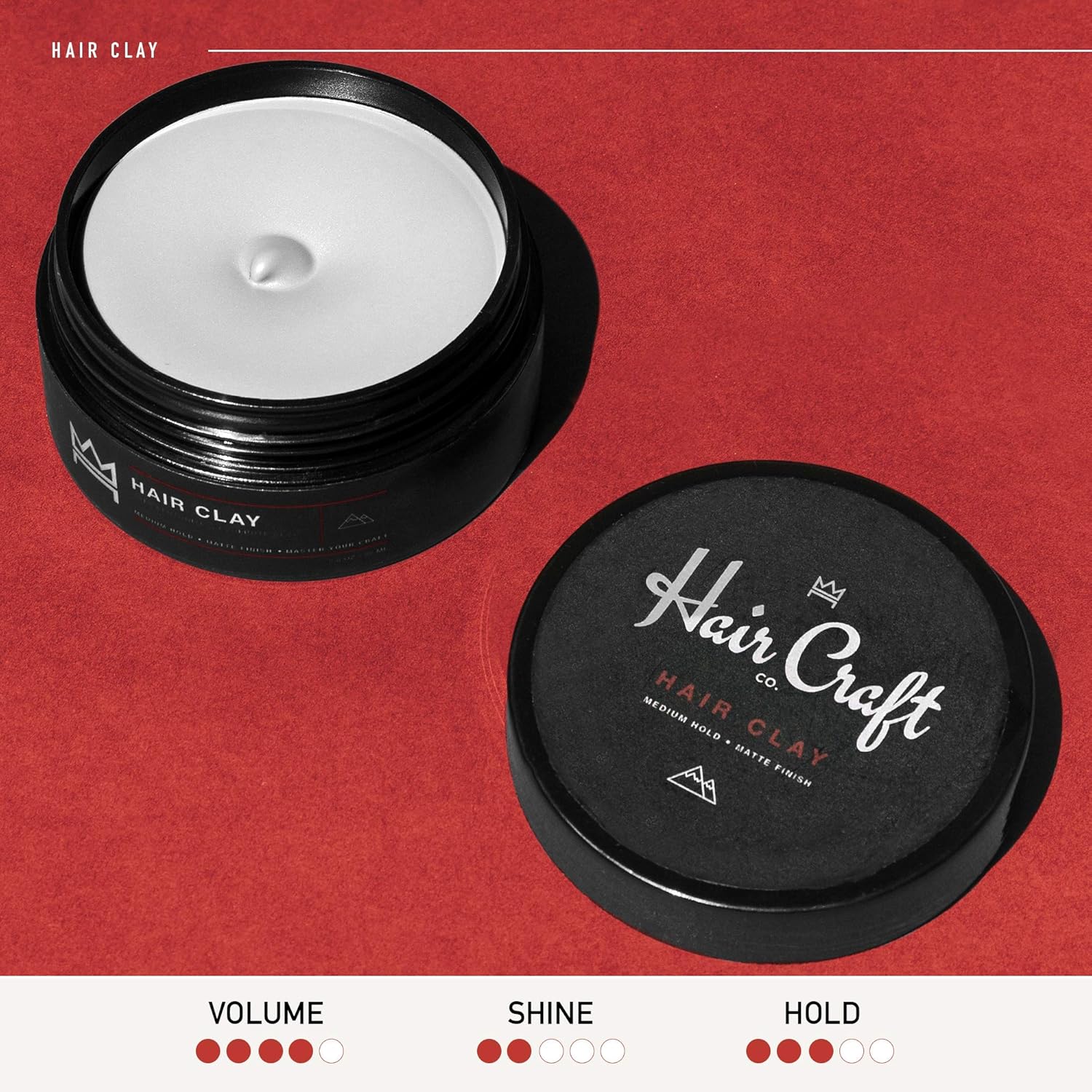 Hair Craft Co. Clay Pomade 2.8oz - Shine Free Matte Finish - Medium Hold/Natural Look – Best Men’s Styling Product, Barber Approved – Ideal for Textured, Thickened & Modern Hairstyles – Unscented: Beauty