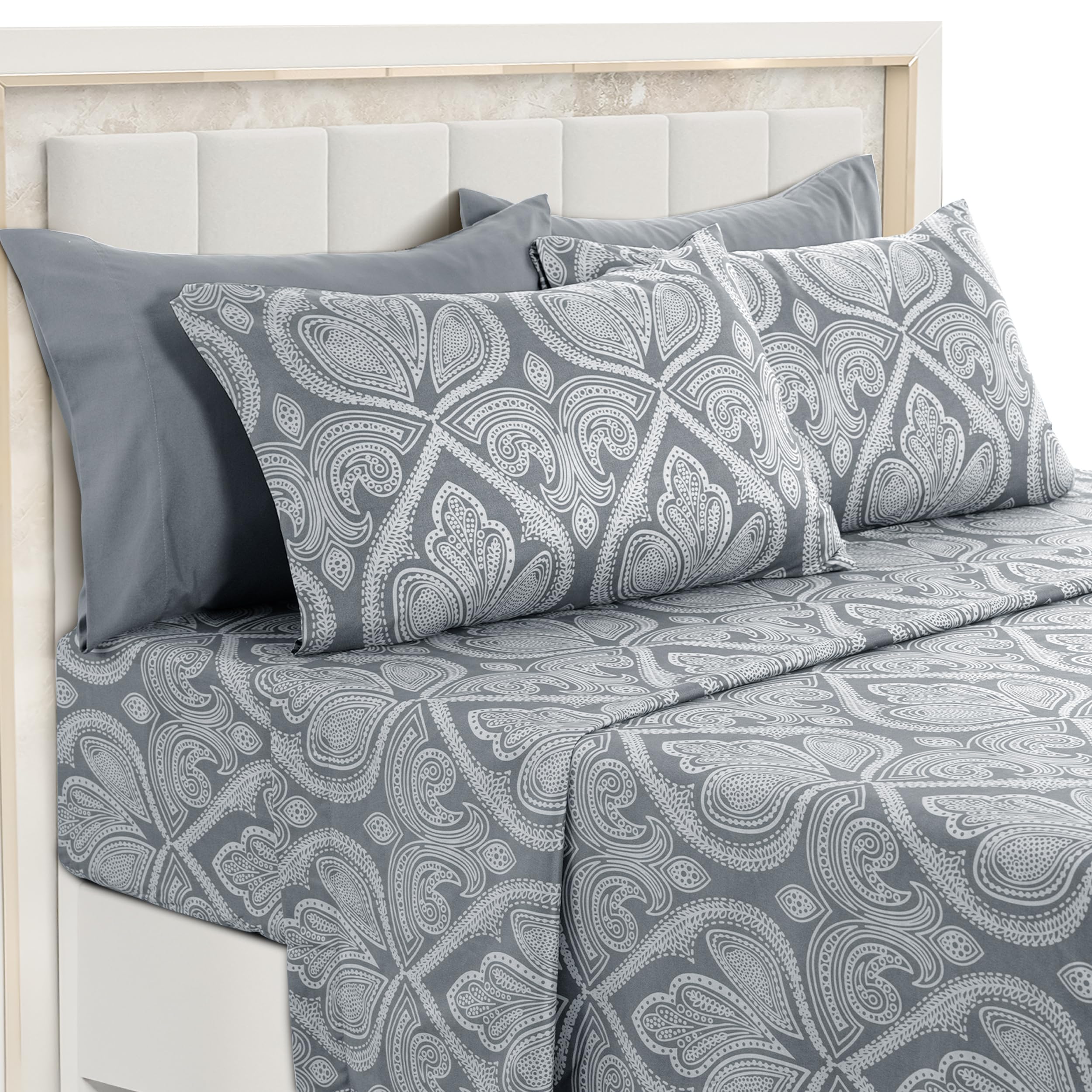 LUX Decor Paisley Queen Sheet Set, 6 PC Soft