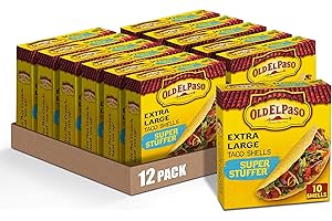 Old El Paso Extra Large Super Stuffer Taco Shells, Meal Prep, 10 Ct, 6.6 oz (Pack of 12)