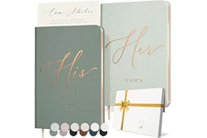 ARTESORI Vow Books His and Hers - Linen Wedding Vow Books Perfect as Bride & Groom Gifts, Wedding Registry Ideas - His & Hers Gifts Wedding Vow Book - Wedding Essentials & Accessories (Mint & Sage)