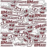 University of Massachusetts Mixed 50ct Vinyl Large Deluxe Stickers Variety Pack - Laptop, Water Bottle, Scrapbooking, Tablet, Skateboard, Indoor/Outdoor