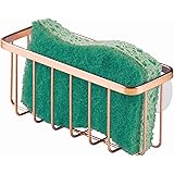 InterDesign Gia Suction Kitchen Sink Caddy, Sponge Holder for Kitchen Accessories - Copper (84709)