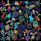 CHENGU 300 Pcs Shiny Holographic Transparent Stickers Glitter Resin Decorative Stickers Resin Art Supplies Romantic Theme for Phone Case Scrapbook Planner Water Bottle DIY, 6 Style